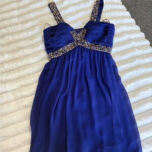 Cache Royal Blue Satin Dress